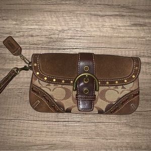 COACH - Y2K Vintage Wristlet Signature C Jacquard Small Flap